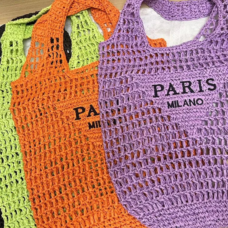 Soft Woven Summer Beach Tote | Large Capacity Hollow Out Handbag Luxegan