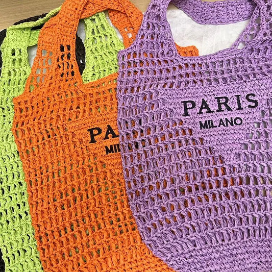 Soft Woven Summer Beach Tote | Large Capacity Hollow Out Handbag Luxegan