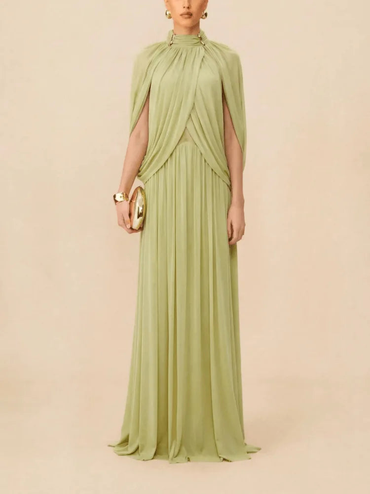 Solid V-Neck Sleeveless Hollow-Out Slim Fit Sheath Midi Dress – Natural Waist, Medium Stretch, Spring/Autumn Luxegan