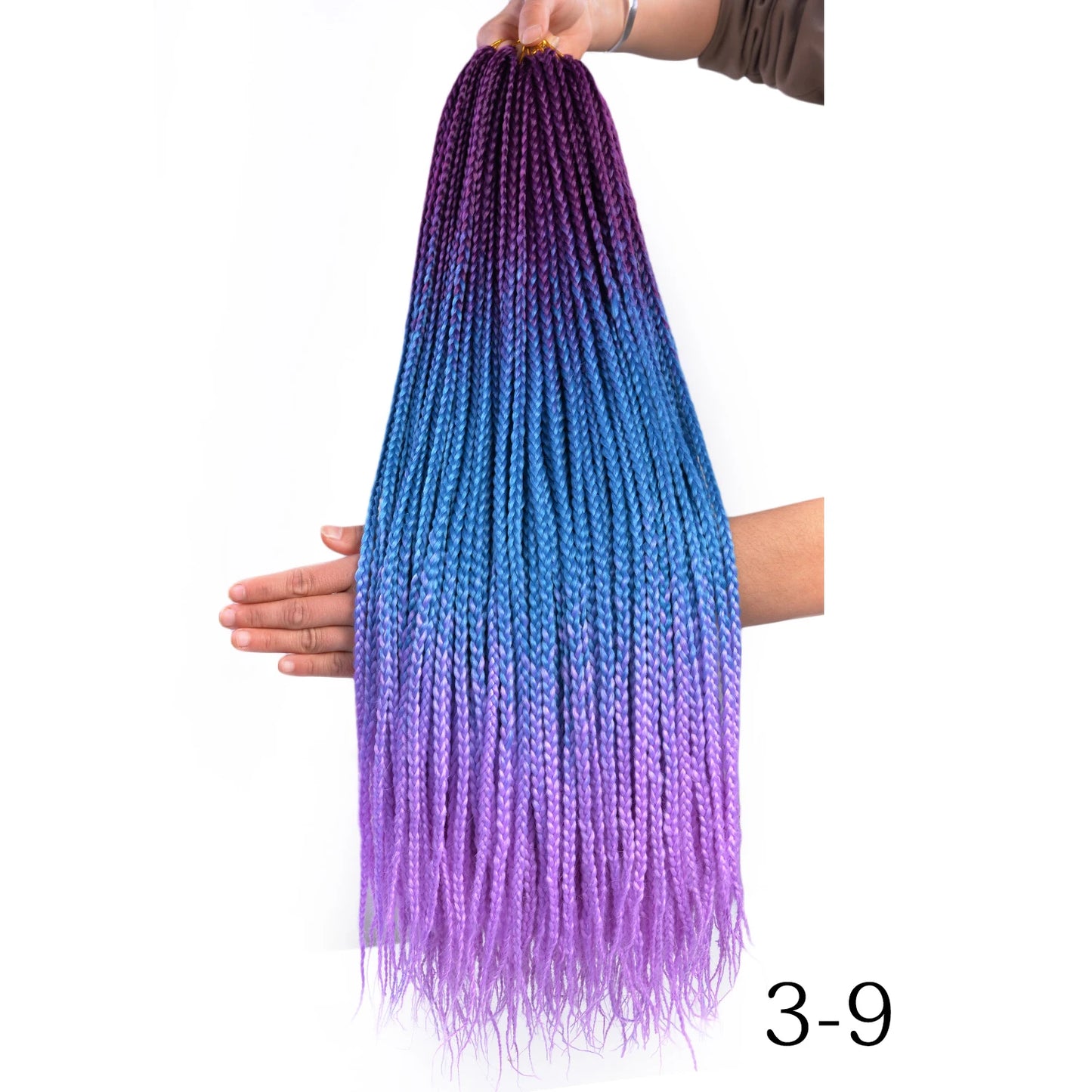 24-Inch Long Ombre Box Braids Crochet Hair - Pre-Looped Synthetic Braiding Hair Extensions - High Temperature Fiber 22 Strands/Pack Piano Color Crochet Braids for Women & Girls (27 Colors Available)