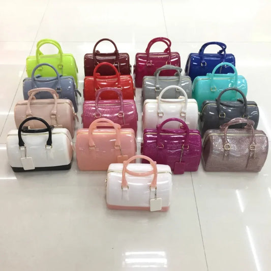 1pcs Jelly Crossbody Shoulder Bag | PVC Transparent Pillow Shape Handbag | Macaron Color Women's Casual Tote European Style Luxegan