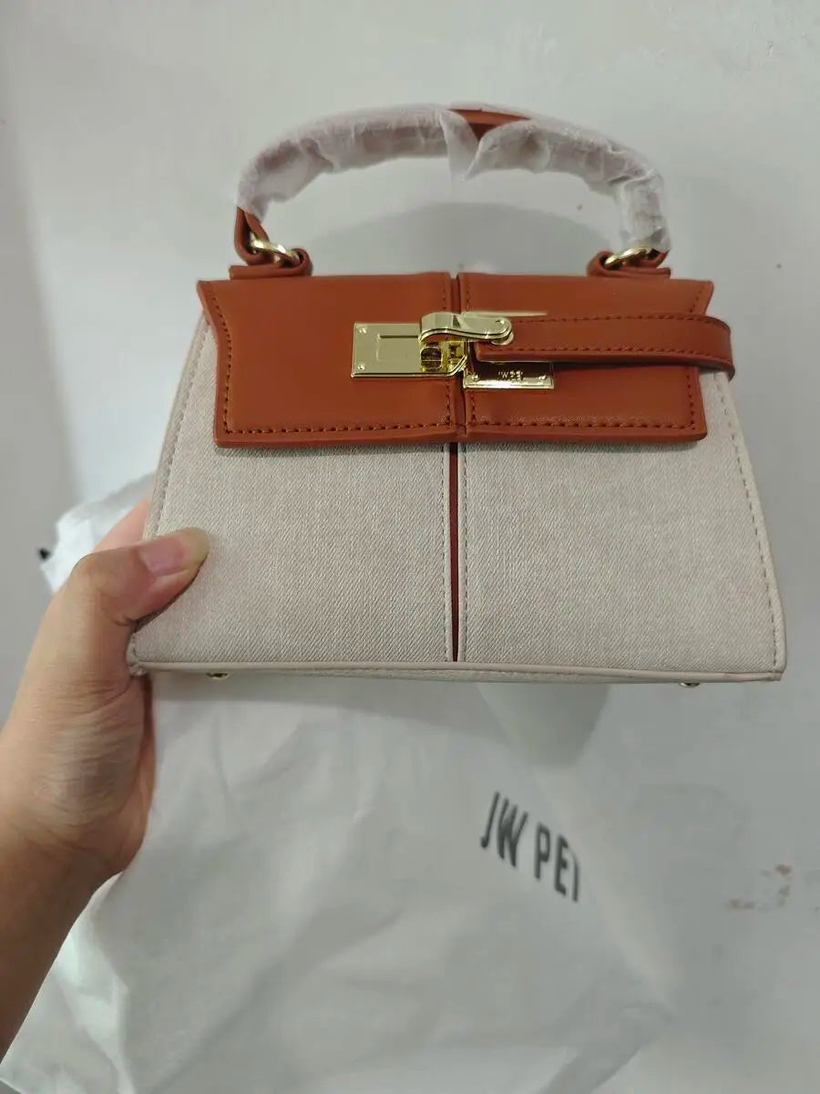 Trapezoidal Leather Women’s Handbag | Sophisticated Niche Designer Top-Handle Bag | Elegant Square Day Clutch | Fashion-Forward PU Leather Shoulder Bag with Artisan Charm Luxegan