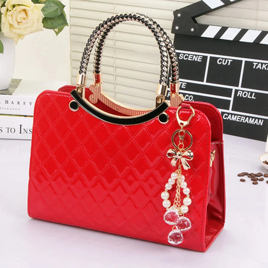 Fashion Women Handbag PU Leather Handle Bags Fashion Large Capacity Pendant Satchel Bag High Quality Ladies Handbag Satchels