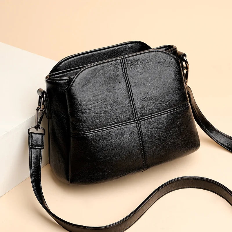 Soft PU Leather Retro Bucket Bag | Small Crossbody & Shoulder Bag Luxegan