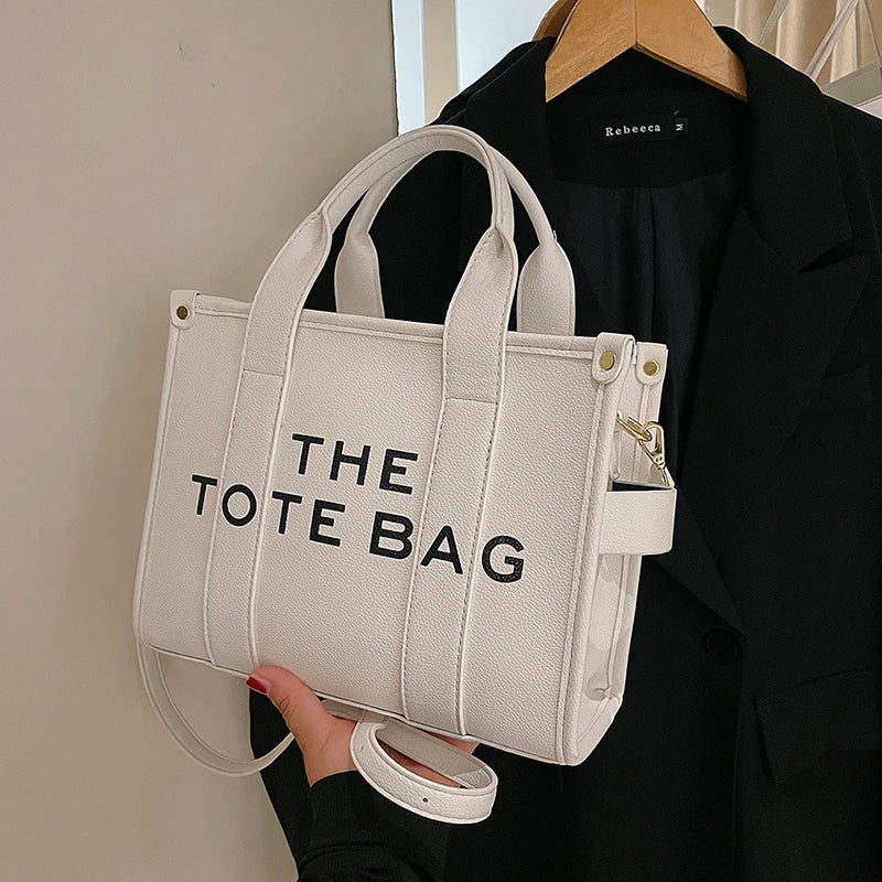 The Tote Bag for Women | Crossbody Female Handbag & New Solid Words Letter Leisure Large Bag (Luxury Fashion Designer PU Bag) Luxegan