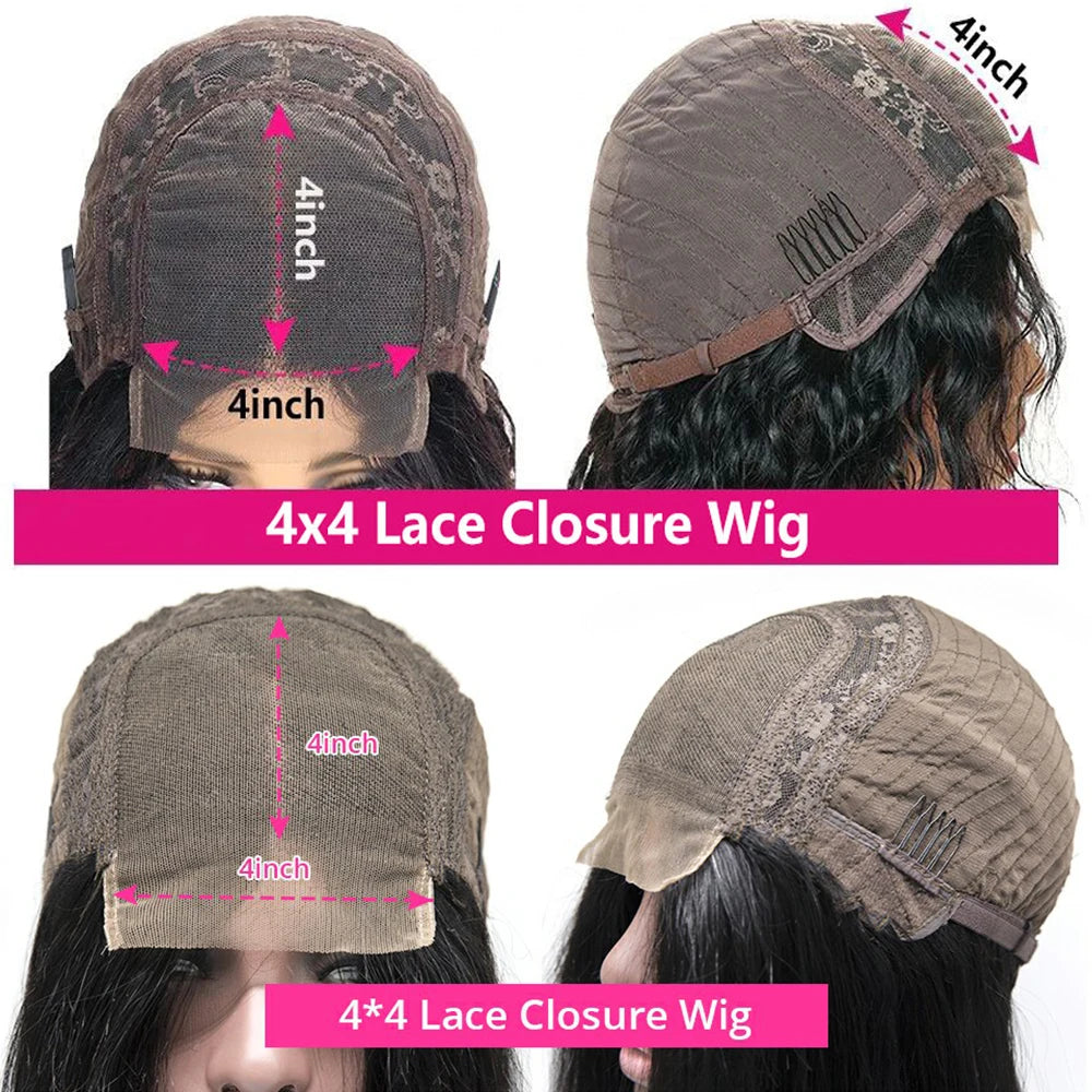 Transparent Deep Wave Lace Frontal Wig | Sophisticated 13x6 & 13x4 French Lace | Elegant "Brazilian Remy" 26+ Inch Length | "Dignified" Pre-Plucked 4x4 Closure Human Hair for Radiant Versatile Styling Luxegan