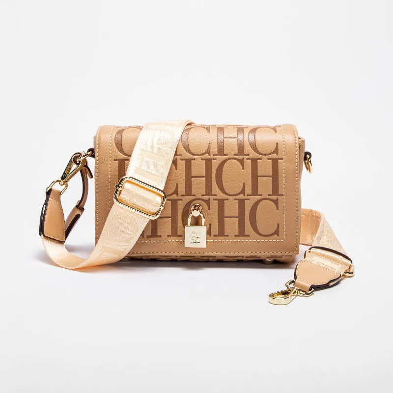 Fashion Design Metal Buckle Women's Shoulder Bag | Luxury Brand Solid Colour Printed Head Bag (Casual Crossbody for Parties) Luxegan