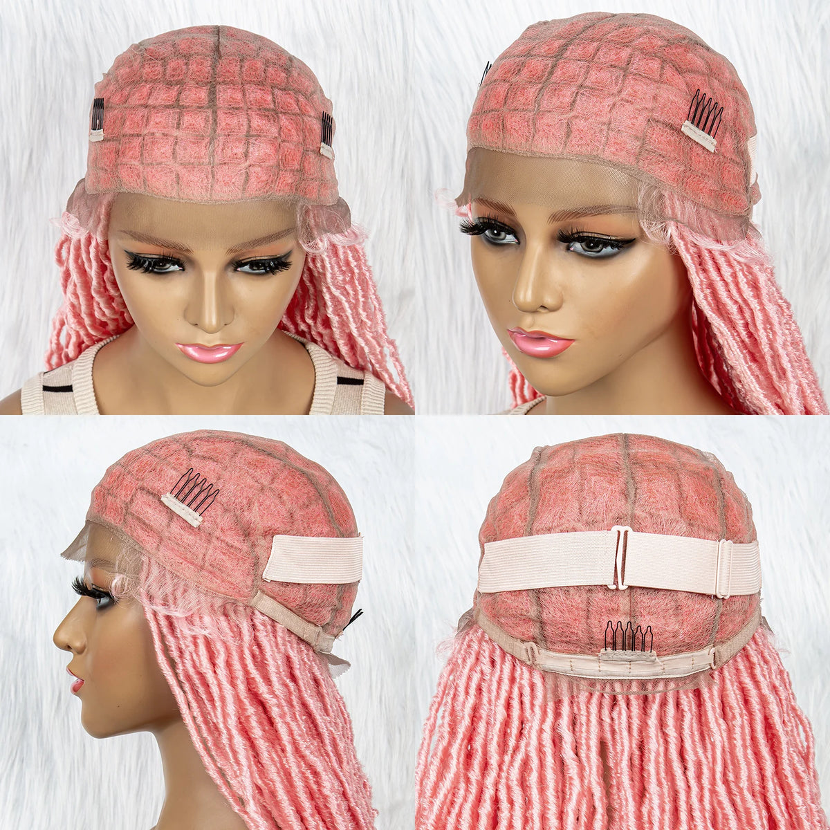 Pink & Blue Braided Wig | Full Lace Butterfly Locs & Dreadlocks