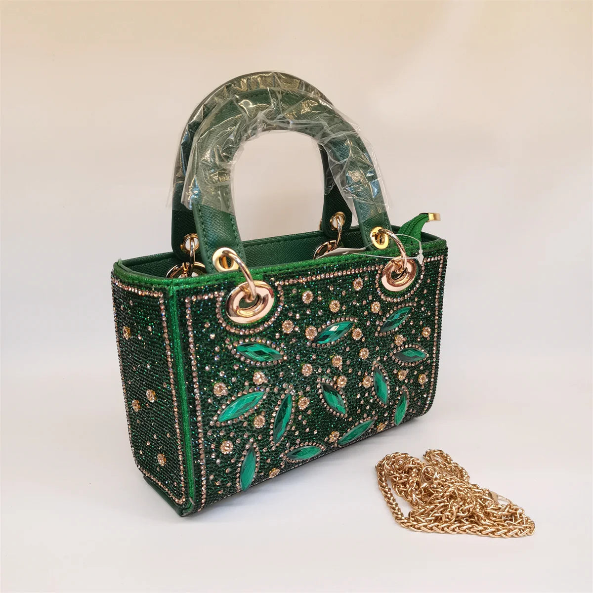 Soft Rhinestone Embellished Evening Bag | Fashion Chain Clutch Luxegan