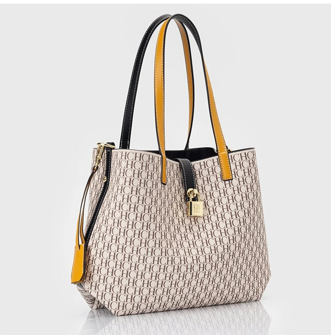 Premium Versatile Leather Crossbody Bag | Ladies Large Capacity Daily Commuter Tote Bag (Letter Print Design, Fashion Casual) Luxegan