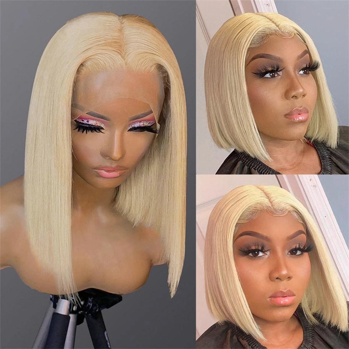 Honey Blonde #613 Straight Bob Wig | Sophisticated "13x4 Lace Frontal" Silhouette | Elegant 200% Density HD Transparent Unit | "Dignified" High-Performance Brazilian Human Hair for Radiant Versatile Styling Luxegan 