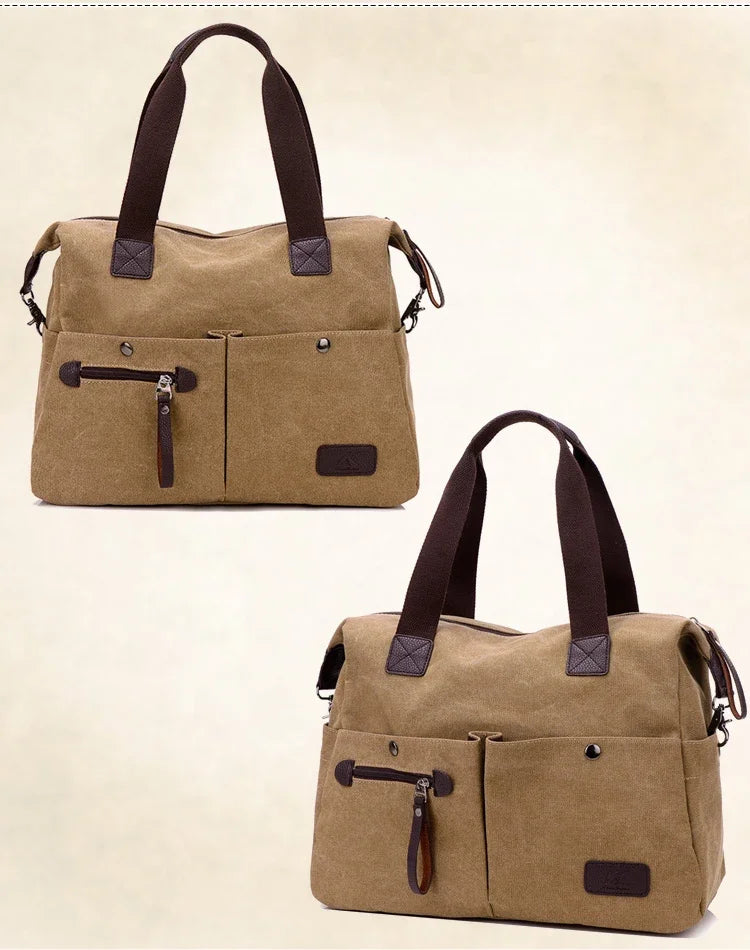 New Arrive Women's Vintage Canvas Messenger Bag | Large Casual Tote Handbag & Crossbody Shoulder Bag for Ladies (Travel Bag) Luxegan