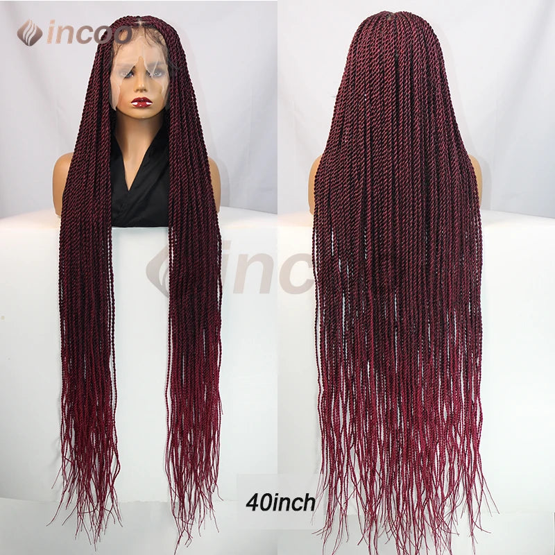 26-40 Inch Faux Locs Twist Wig | Full Lace | Small Box Braids