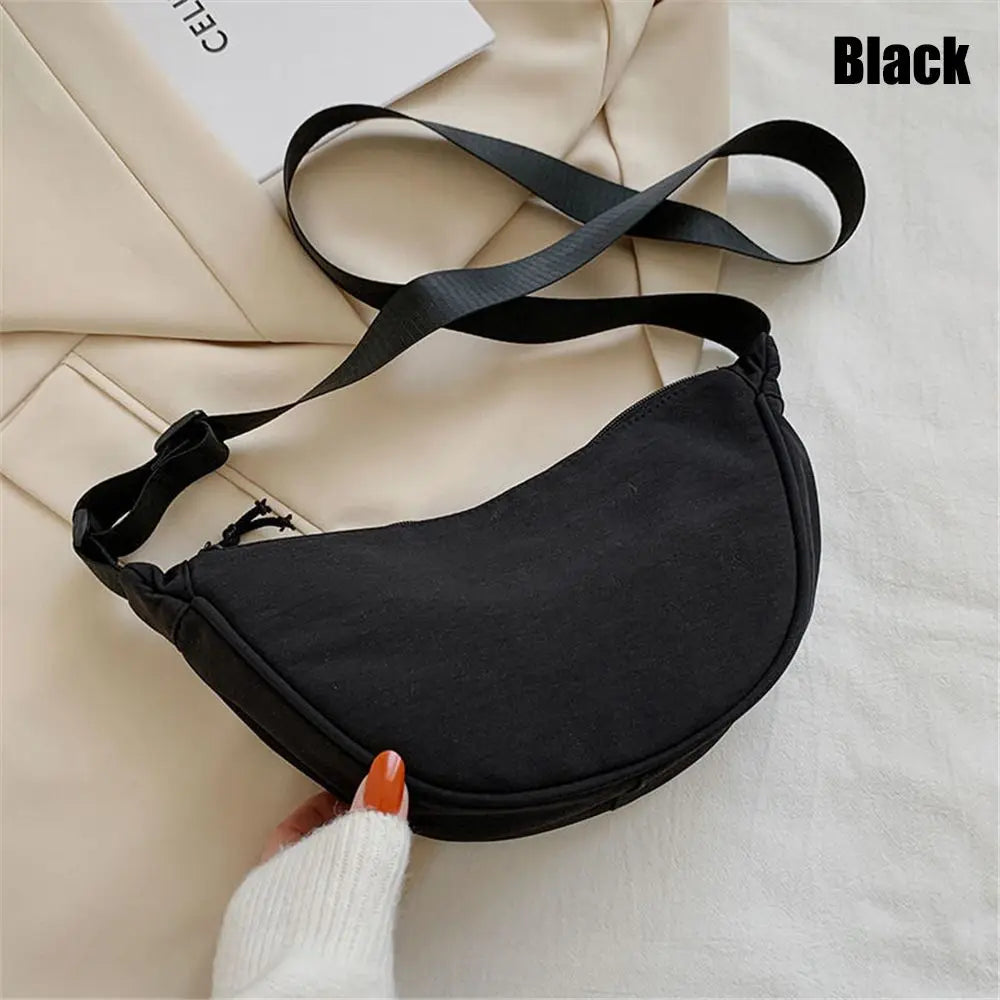 Nylon Half-Moon Shoulder Bag | Portable Crossbody & Underarm Bag Luxegan