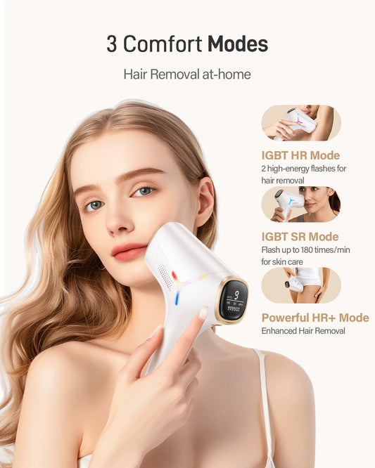 990,000 Flashes IPL Laser Hair Removal Device | Sophisticated "Painless Permanent" Silhouette | Elegant Body Bikini and Facial Epilator | "Dignified" High-Performance Electric Device for Radiant Versatile Styling Luxegan
