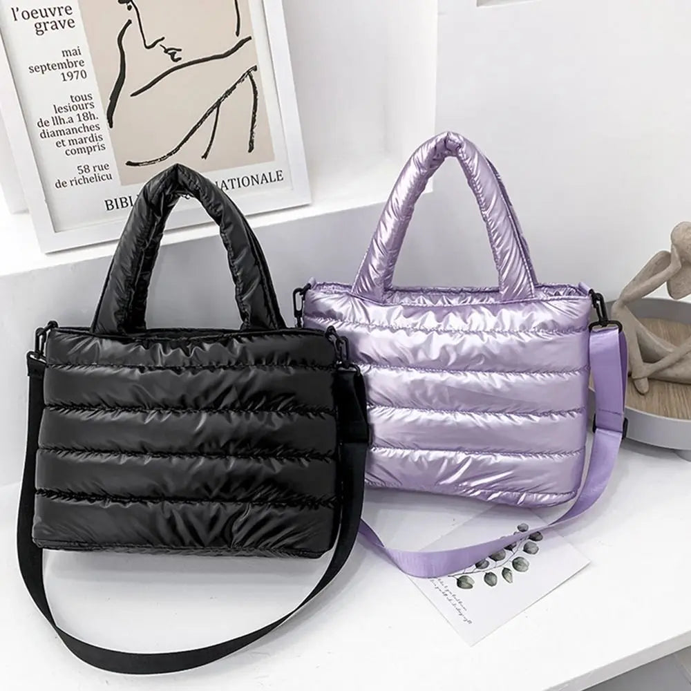 Puffer Tote Bag | Quilted Puffy Handbag & Crossbody Luxegan