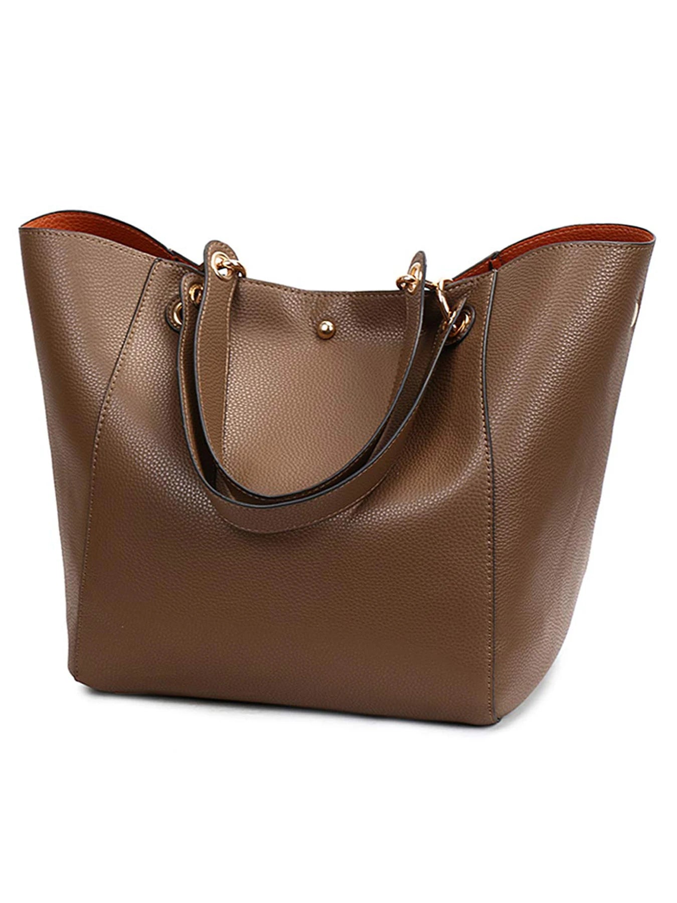Women’s Large Waterproof PU Leather Tote | Sophisticated "Horizontal Square" Shoulder Bag | Elegant Top Handle Work Bag | "Dignified" High-Performance Large Handbag for Radiant Versatile Styling Luxegan