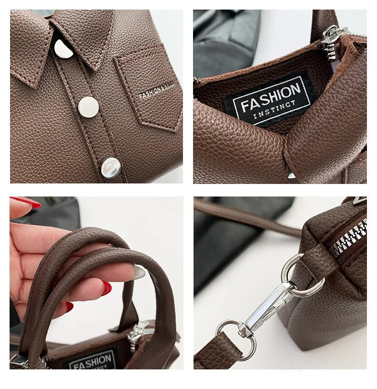 Square Compact Shoulder & Crossbody Bag | Unique Design High Quality Handbag for Women (Designer Style Bolso) Luxegan