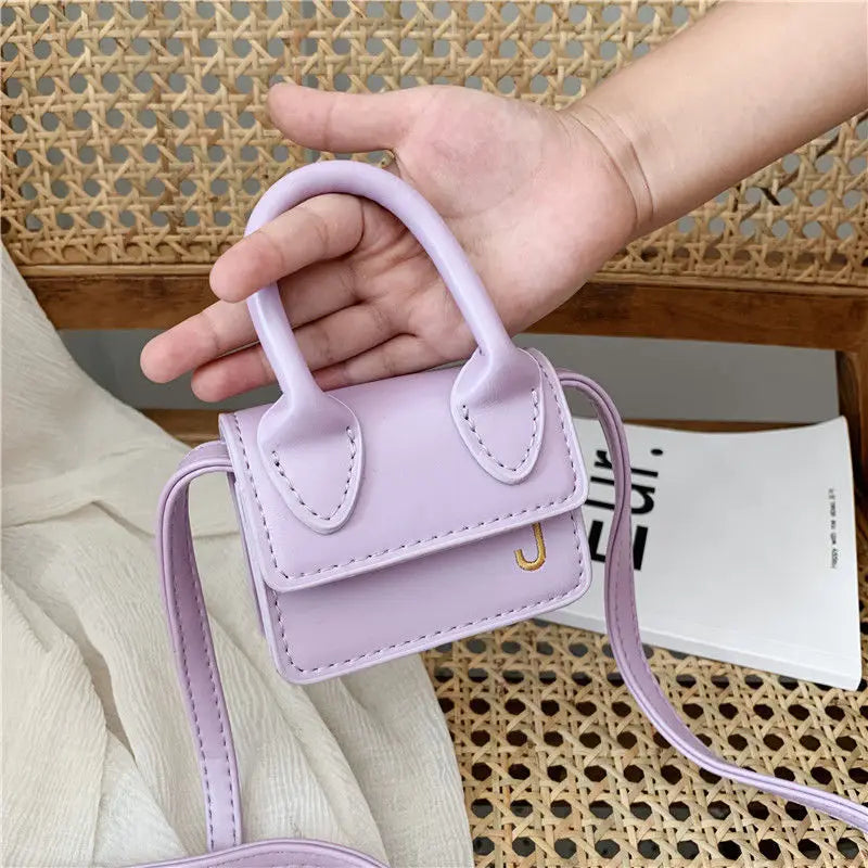 Kids Mini PU Leather Crossbody Bag | Cute Fashion Purse for Little Girls | Small Toddler Coin Pouch & Handbag | Trendy Square Casual Tote for Children Luxegan