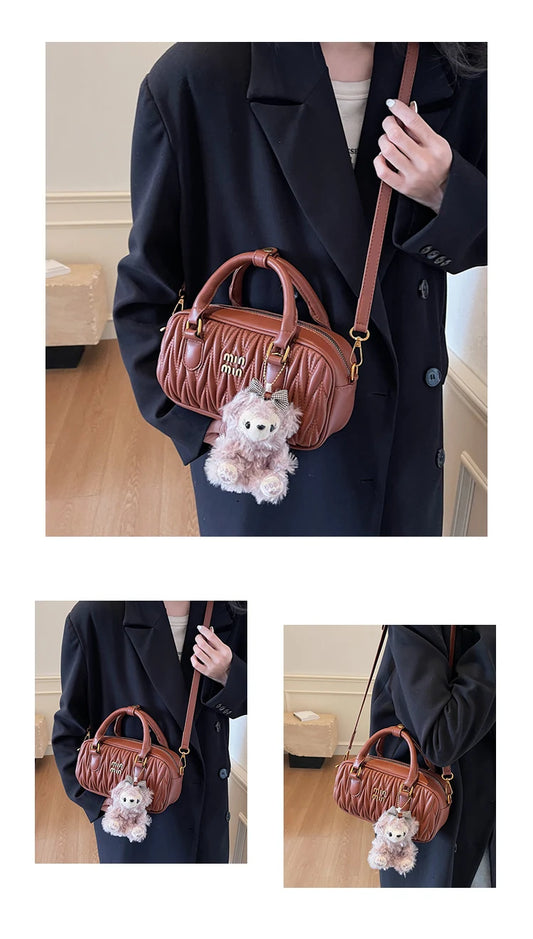 High-End Fashion Bowling Bag | Soft Large Capacity Shoulder Handbag Luxegan