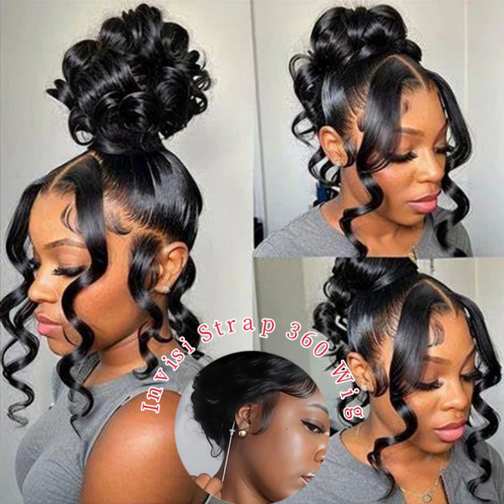 360 Hidden Strap Body Wave HD Lace Wig | Sophisticated 250 Density 13x6 & 13x4 Frontal | Elegant "Brazilian Remy" 26+ Inch Length | "Dignified" Glueless Drawstring Human Hair for Radiant Versatile Styling Luxgan