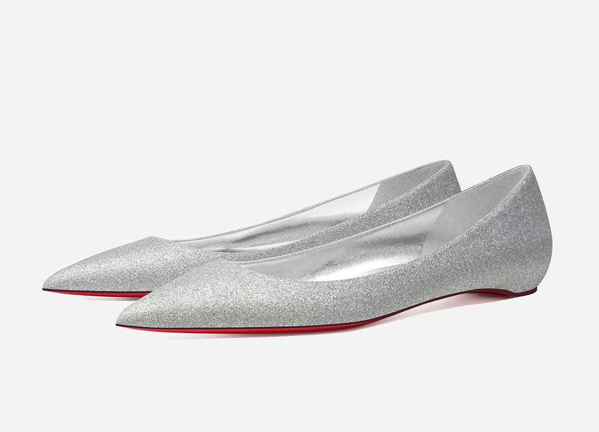 New Style Pointed Red-Sole Flats | Sophisticated "Inner Heightening" Wedge Pumps | Elegant "Handmade Patent Leather" Silhouette | "Dignified" Shallow Mouth Low Heels for Radiant Versatile Casual Styling Luxegan