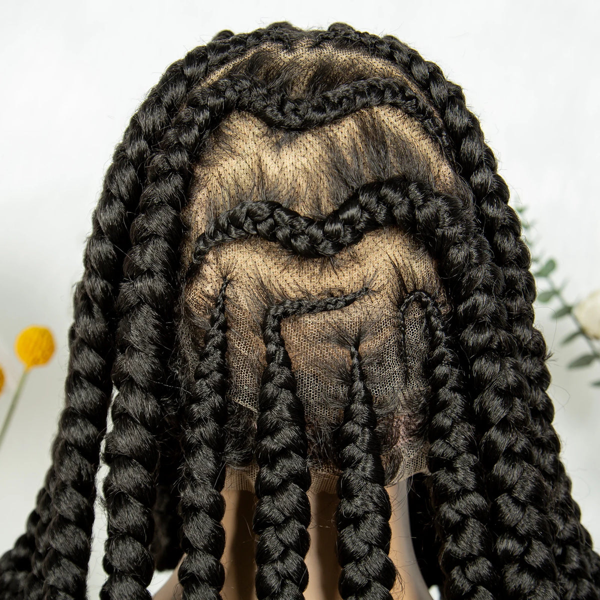 14 Inch Jumbo Bantu Knotless Box Braided Wig | Full Lace Cornrow