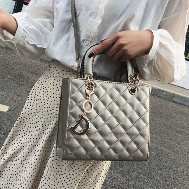 Luxury Lingge Chain Tote Bag | Women's Fashion Shoulder & Crossbody Handbag Luxegan