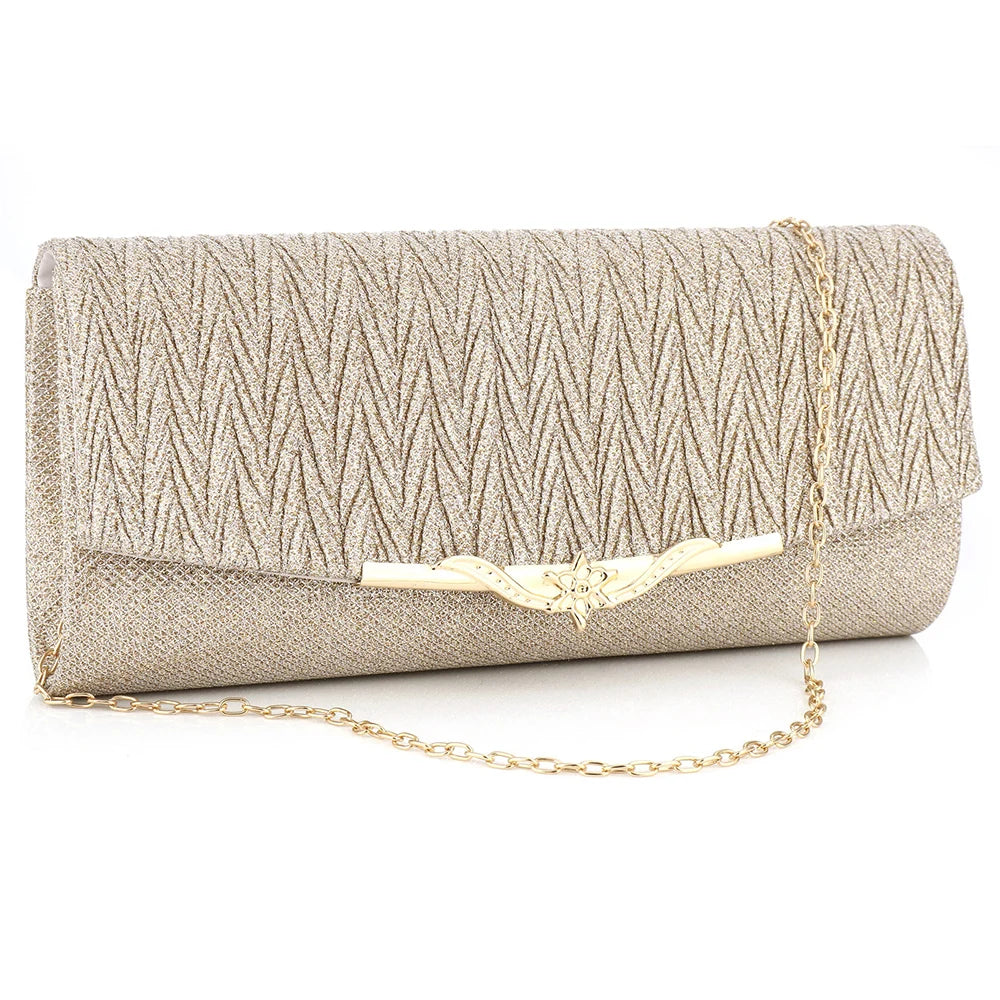 Sequined Envelope Clutch Bags For Women Fashion Gold Purses And Handbags With Chain Shoulder Bags Wedding Party Clutches