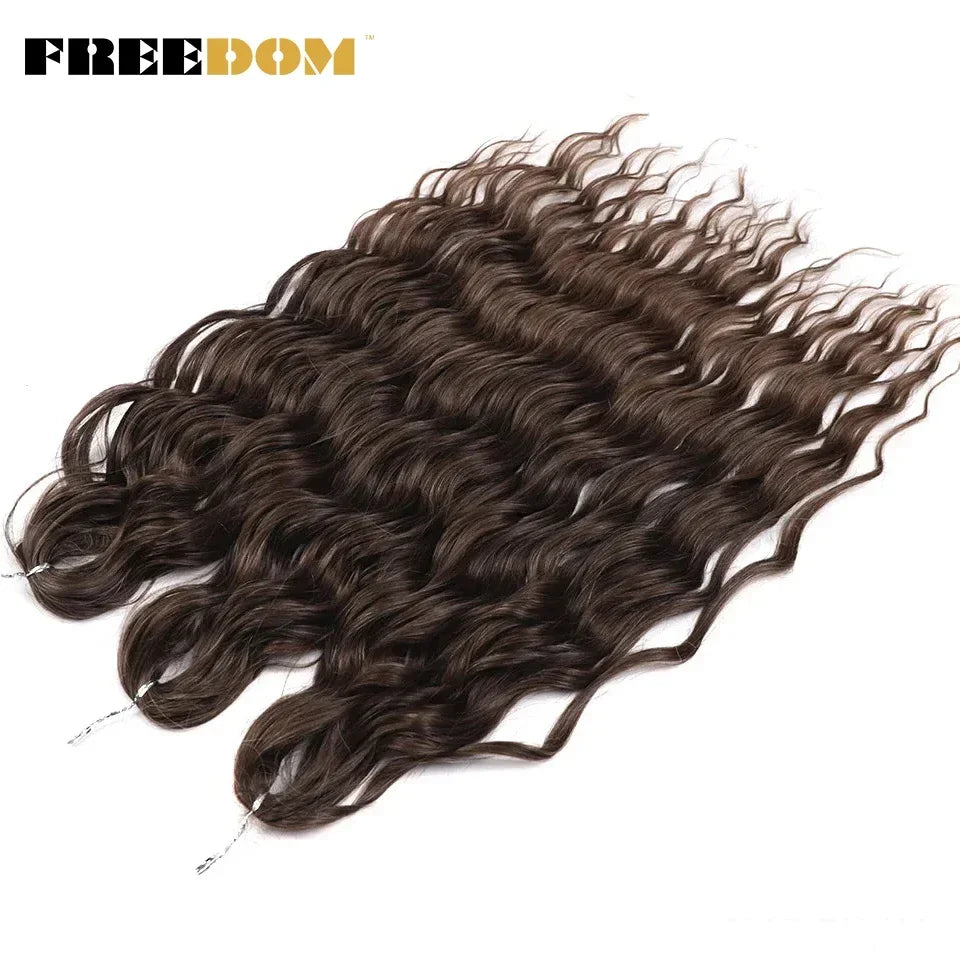 FREEDOM Synthetic Water Wave Crochet Braiding Hair 24 Inch – Ombre & Multi-Tone | 88 Colors | 300g - view 22
