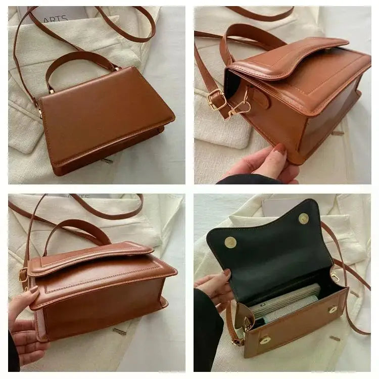 High-Quality PU Leather Handbag Purse | Women's Bag Solid Color Shoulder Crossbody Bags & Lady Messenger Small Tote for Women & Girls Luxegan