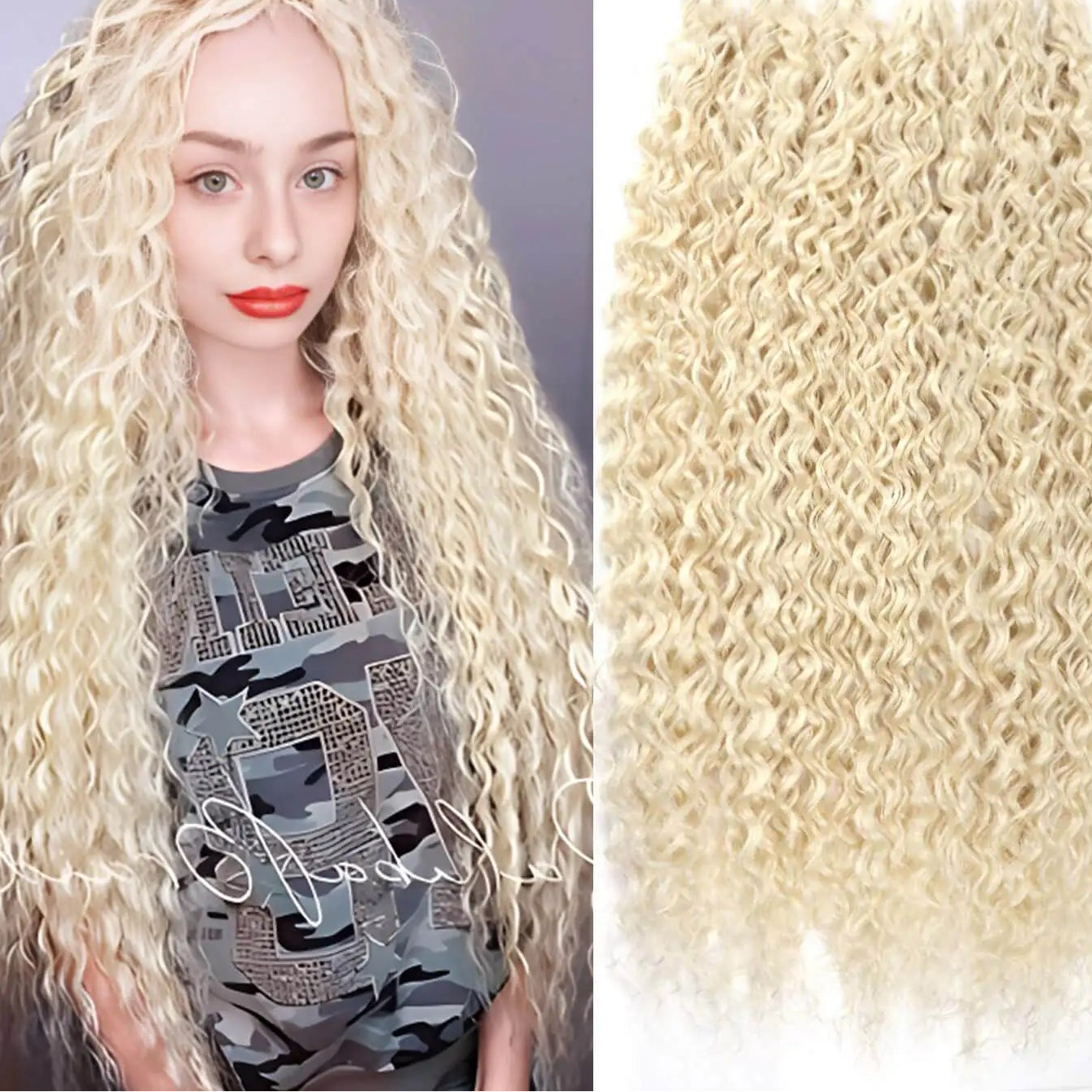 Synthetic Water Wave Hair Bundles | 28–32 Inch Curly Extensions Luxegan