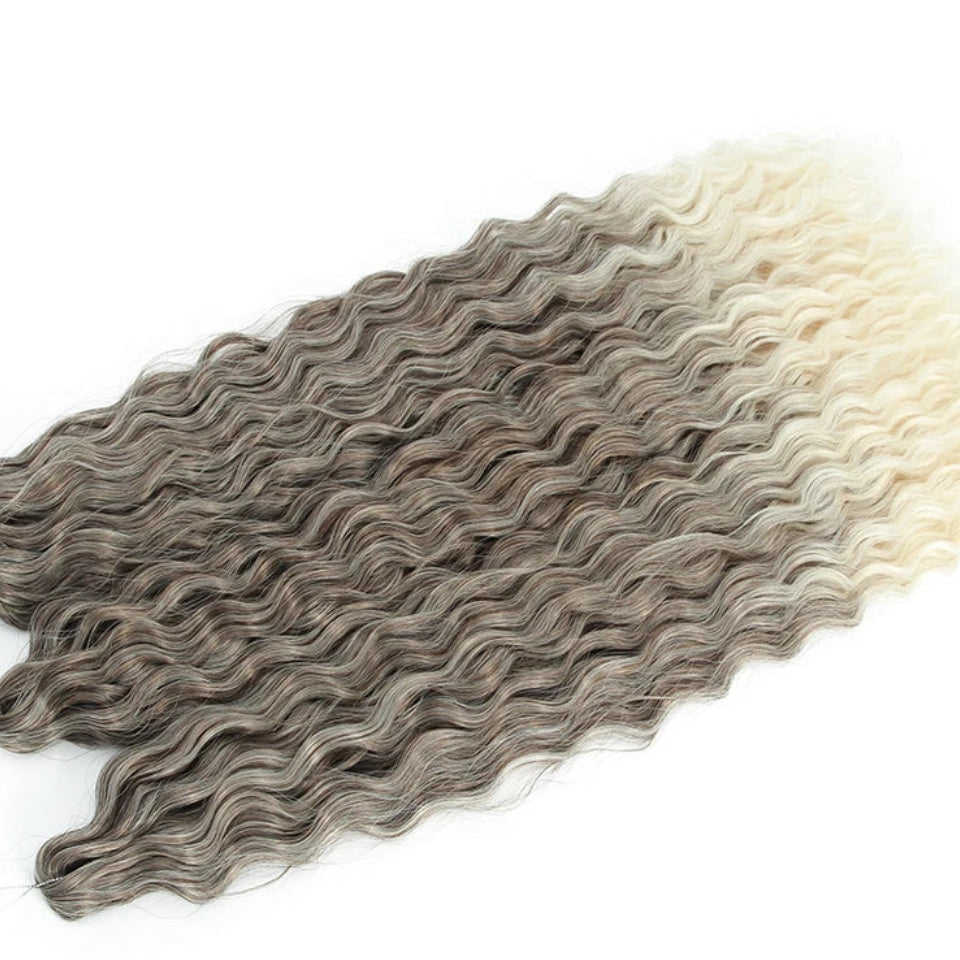 Ariel Curl Water Wave Twist Crochet Hair Extensions | Synthetic Ombre Braiding Hair 22-30 Inch - view 19