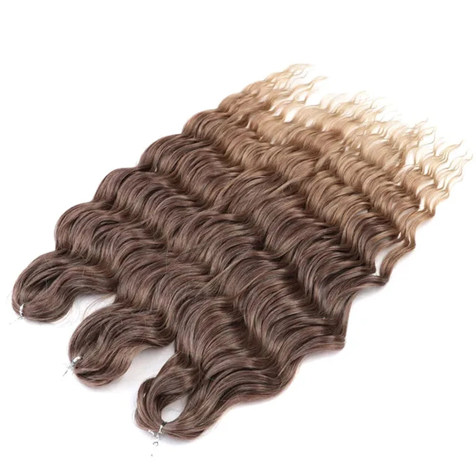Synthetic Anna Curl Water Wave Crochet Braiding Hair – 24 Inch | 300g | 60 Strands | 88 Ombre & - view 25