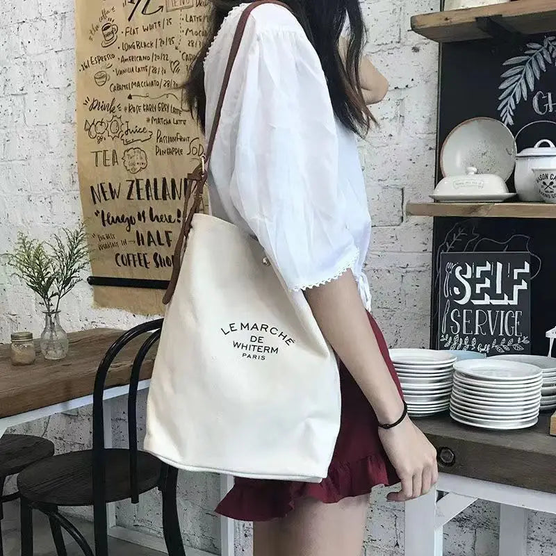 Large Capacity Canvas Handbag for Women | Designer Letter Shoulder Crossbody Bag | Luxury Big Shopper Tote & Purse Luxegan