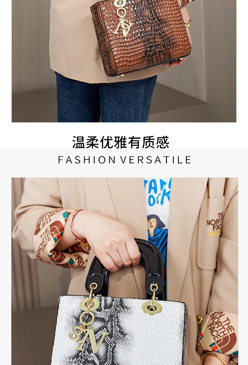 Fashion Brand Designer Women's Handbag | New Crocodile Pattern Daifei Bag (Classic Versatile Shoulder & Commuter Crossbody Bag) Luxegan