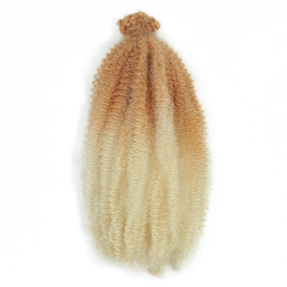 Afro Kinky Curly Bulk Synthetic Braiding Hair 12in – Soft Micro Twist Crochet Hair | 12 Ombré Colors