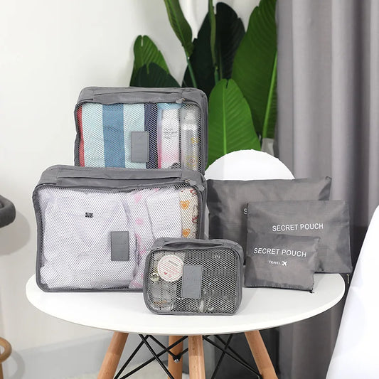6-Piece Travel Storage Bag Set | Portable Luggage Organizer & Packing Cubes Luxegan