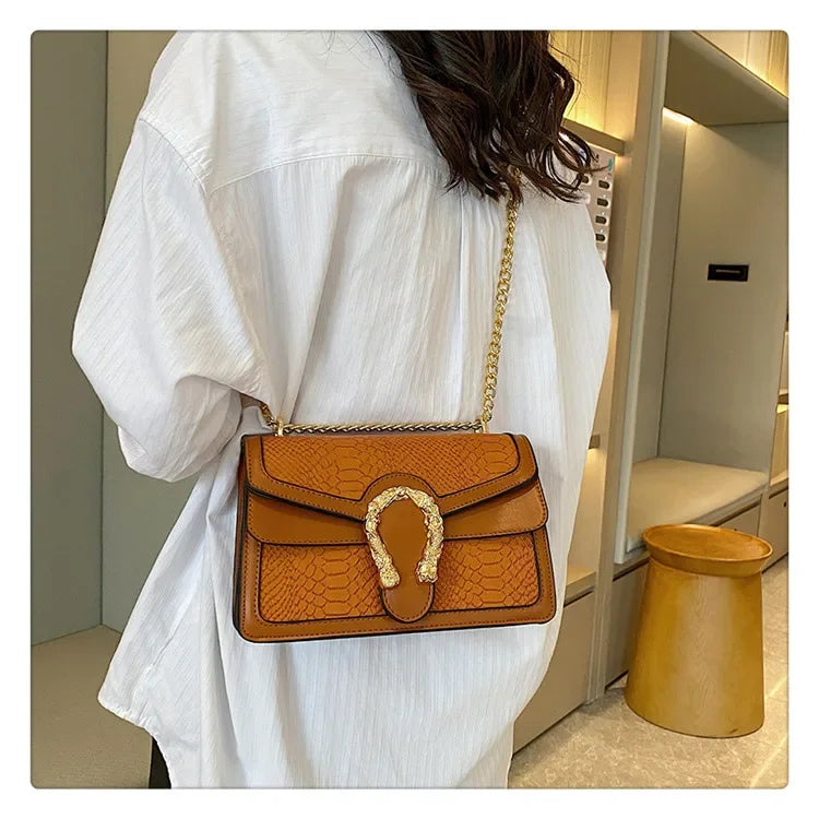 Gold Chain Crossbody Bag | Women's Fashion & Stylish Small Square Bag Luxegan