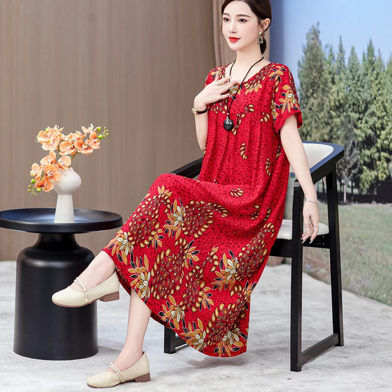 New 2025 Women Dress Female Casual short Sleeve cotton Dresses loose solid Vintage Sweet Clothing Vestidos  vestido verano