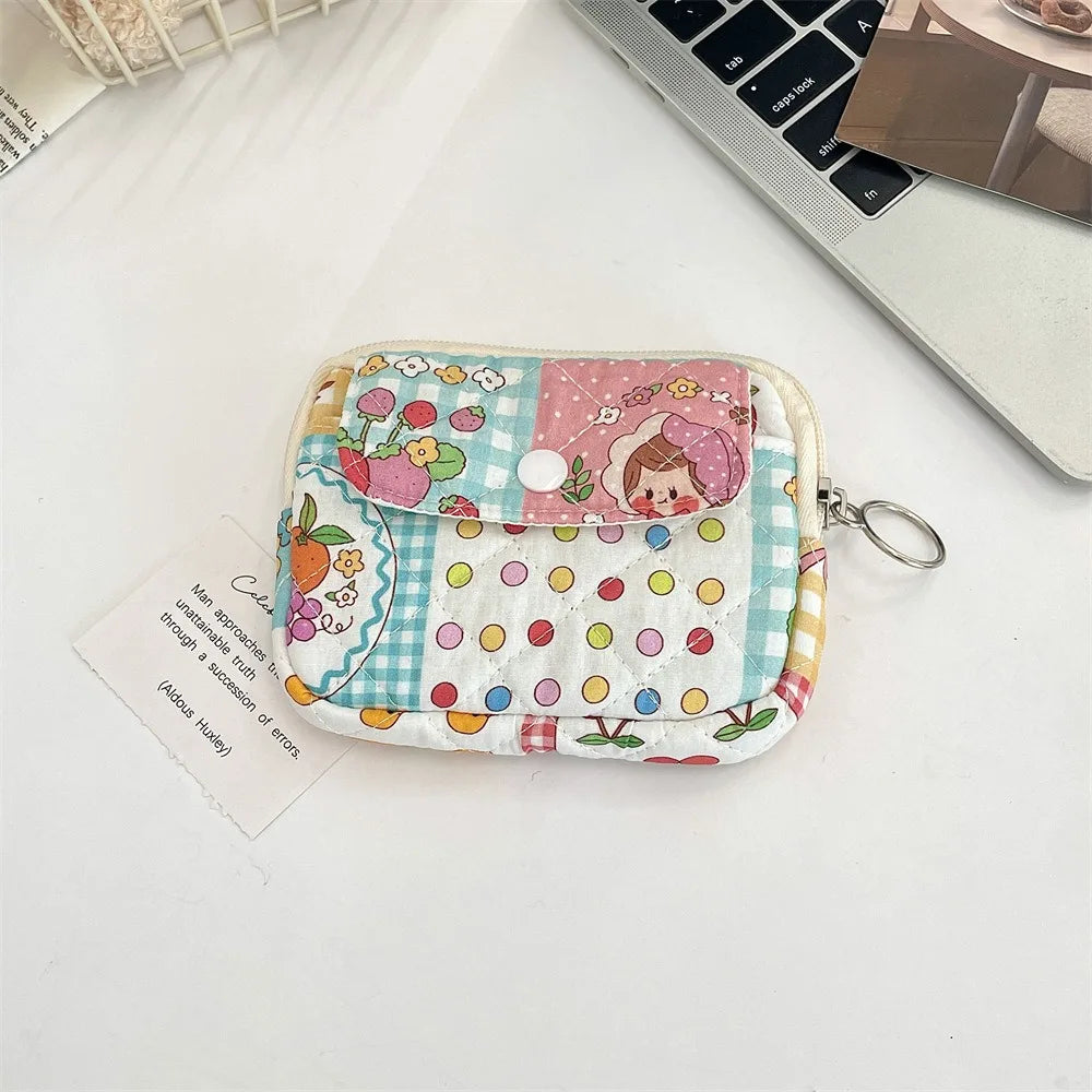 Kawaii Floral Coin Purse | Multifunctional Small Zipper Bag Luxegan