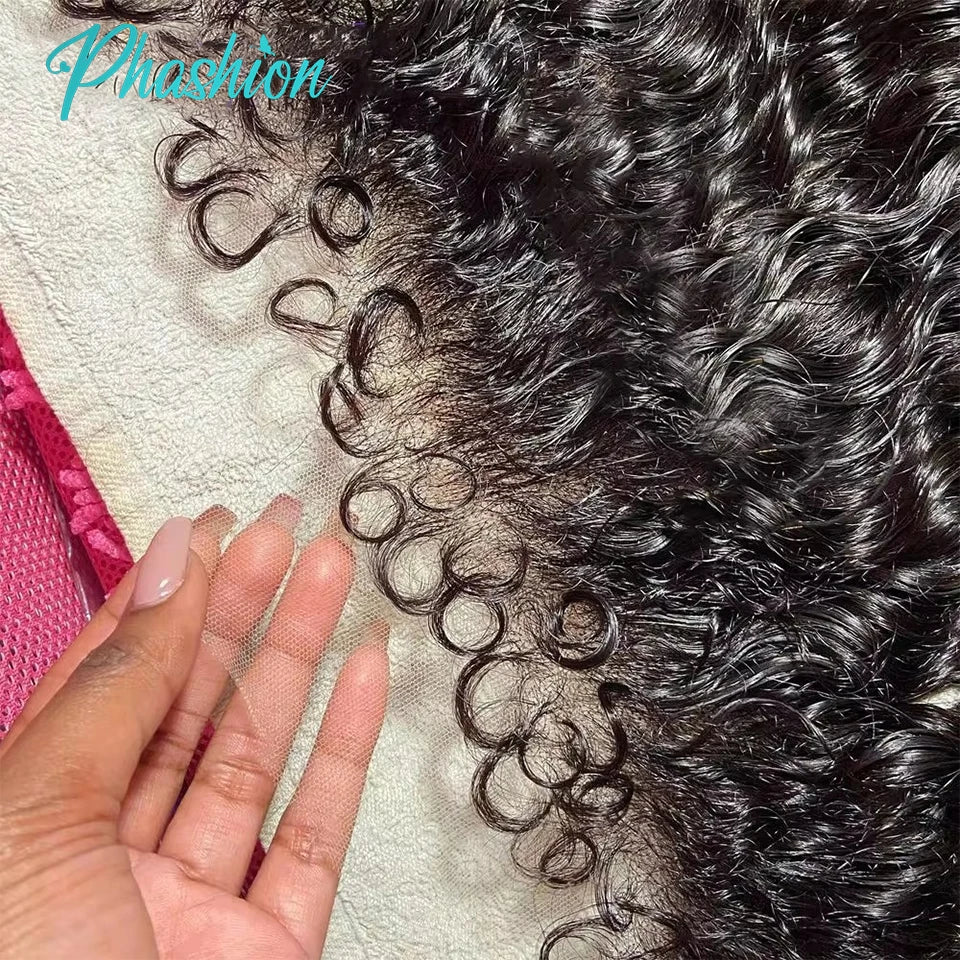 Phashion 26 28 Inch 13x6 Deep Curly Lace With Curly Baby Edges 6x6 Closure Real Hd Lace Melt Skin Full Frontal Only Human Hair