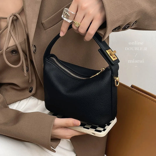 Urban Simplicity Retro Square Bag | Sophisticated Soft Leather Crossbody Handbag | Elegant Minimalist Shoulder Bag | Luxury "Dignified" Small Box Purse for Daily Matching Luxegan