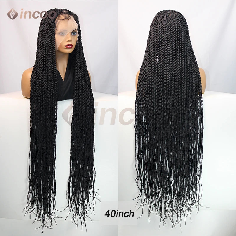 26-40 Inch Faux Locs Twist Wig | Full Lace | Small Box Braids