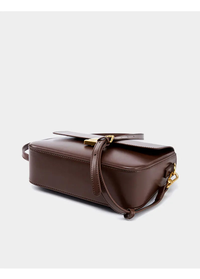 New Fashion Women's Genuine Leather Small Square Bag | Versatile Commuting Crossbody Shoulder Handbag Luxegan