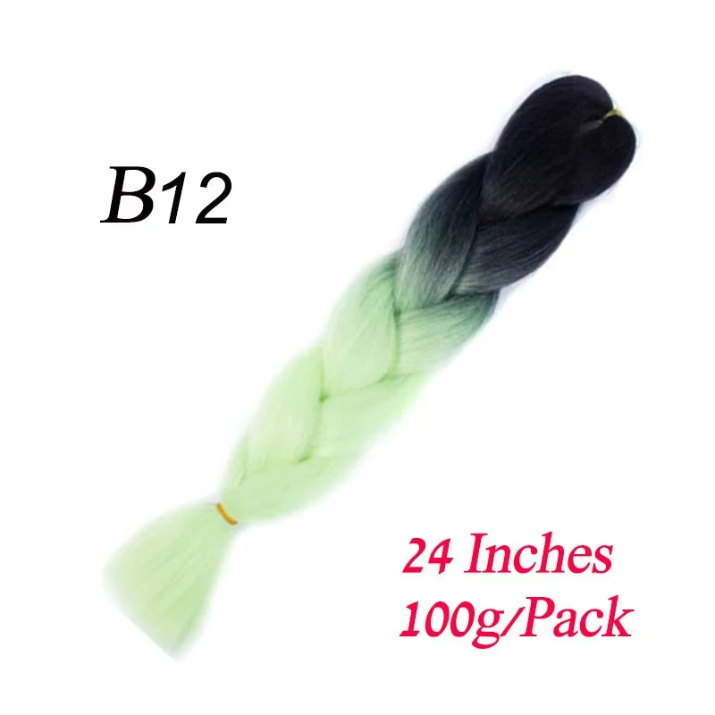 Lihui 24 Inch Pre-Stretched Synthetic Braiding Hair – Kanekalon Jumbo Braid | 100g | 100+ Ombre Colors