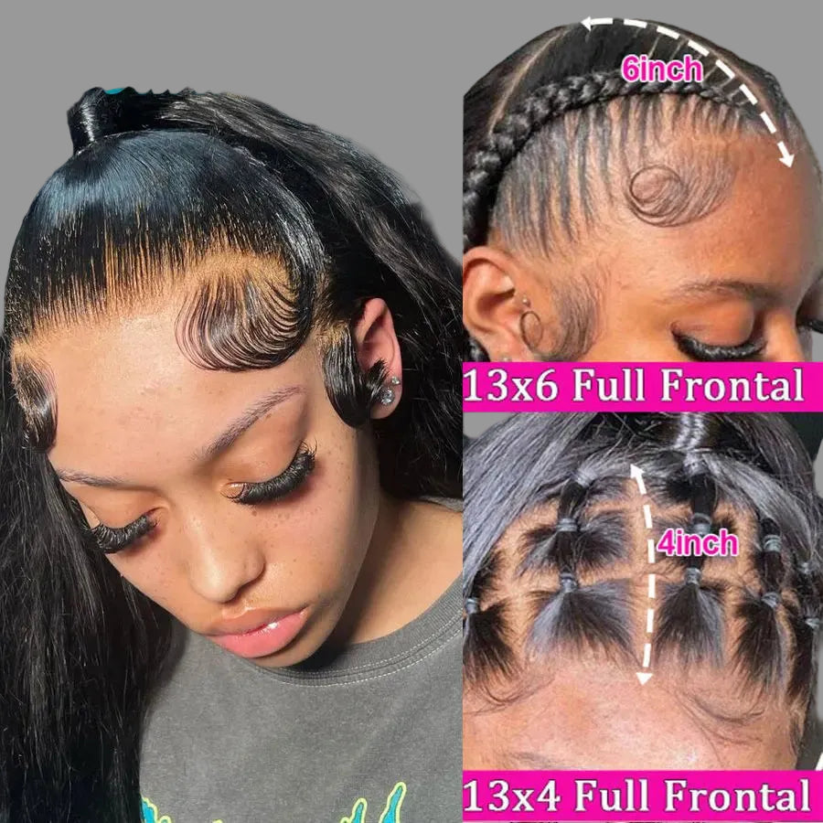 13x6 HD Straight Wig | Sophisticated "Melt Skins" Transparent Lace Frontal | Elegant "Glueless" Brazilian Human Hair | "Dignified" 26+ Inch Pre-Plucked Remy Wig for Radiant Versatile Styling Luxegan