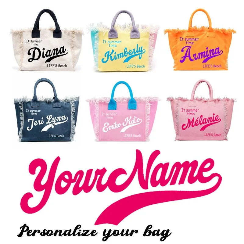 Customizable Fashion Canvas Bucket Tote | Large Capacity Commuting & Beach Bag Luxegan