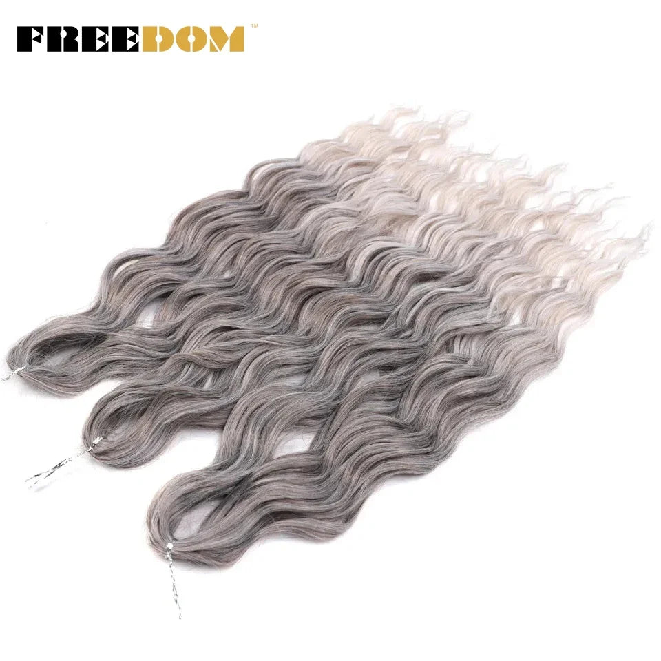 FREEDOM Synthetic Water Wave Crochet Braiding Hair 24 Inch – Ombre & Multi-Tone | 88 Colors | 300g - view 18