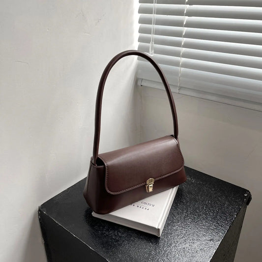 Women's Shoulder Bag Handbag | Retro Underarm Bag & Fashion Simple Solid Color New Hand Shoulder Bag Luxegan